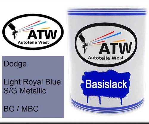 Dodge, Light Royal Blue S/G Metallic, BC / MBC: 1L Lackdose, von ATW Autoteile West.